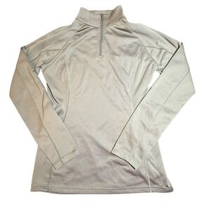The North Face Womens Gray FlashDry Quarter Zip Pullover Athletic Top Size M